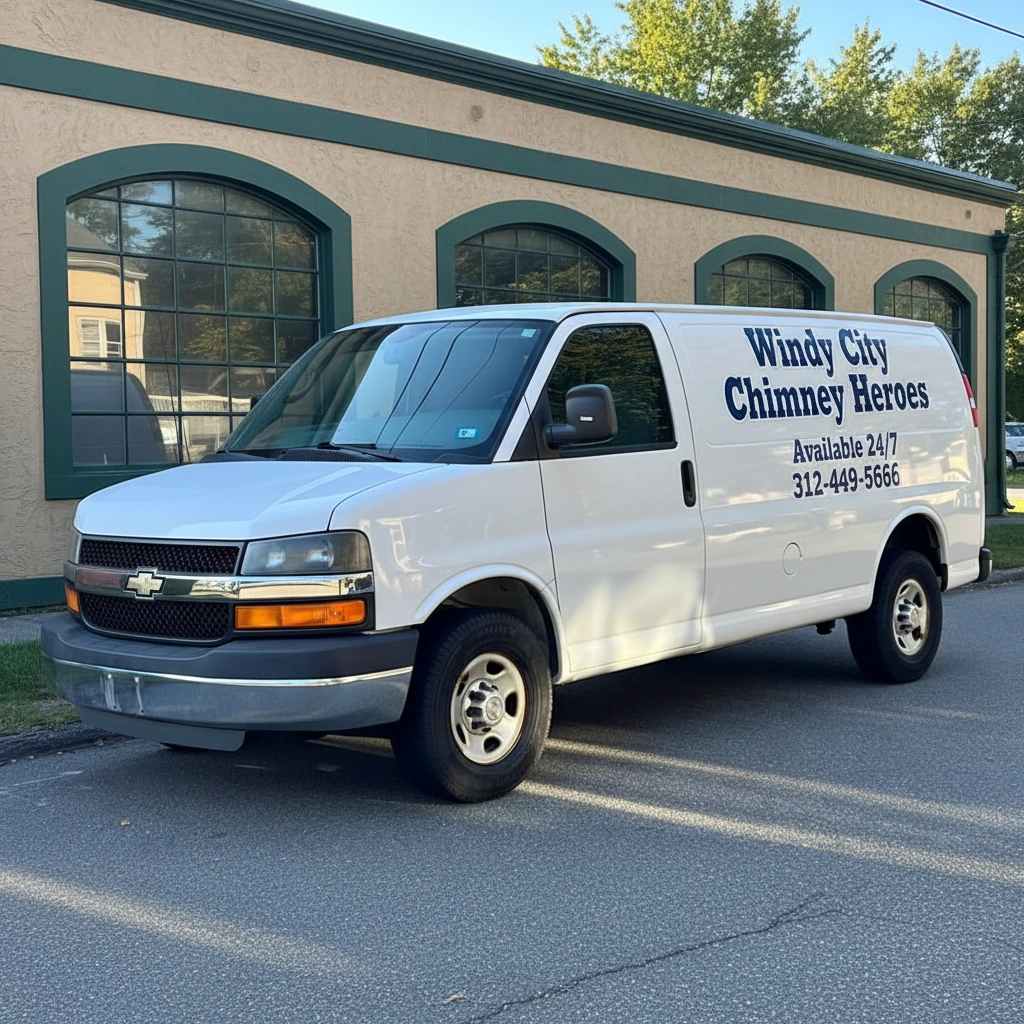 Windy City Chimney Heroes service van ready to serve Chicago area